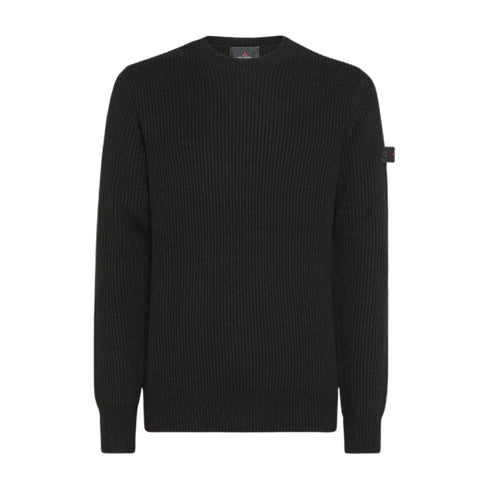 Maglia Uomo girocollo con lavorazione a coste Nero Peuterey- Francavilla Moda